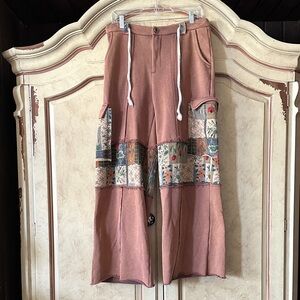 POL Patchwork Pants in Rust Brown size Small